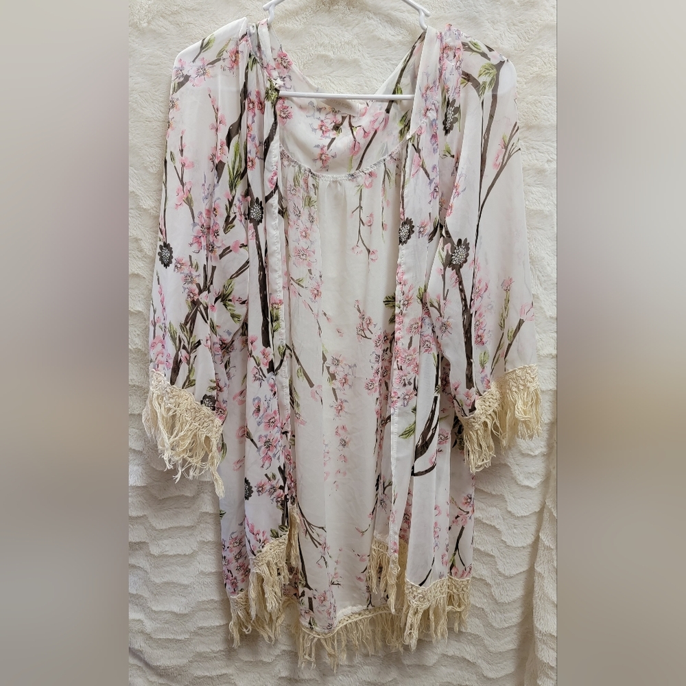 crochet hem kimono
